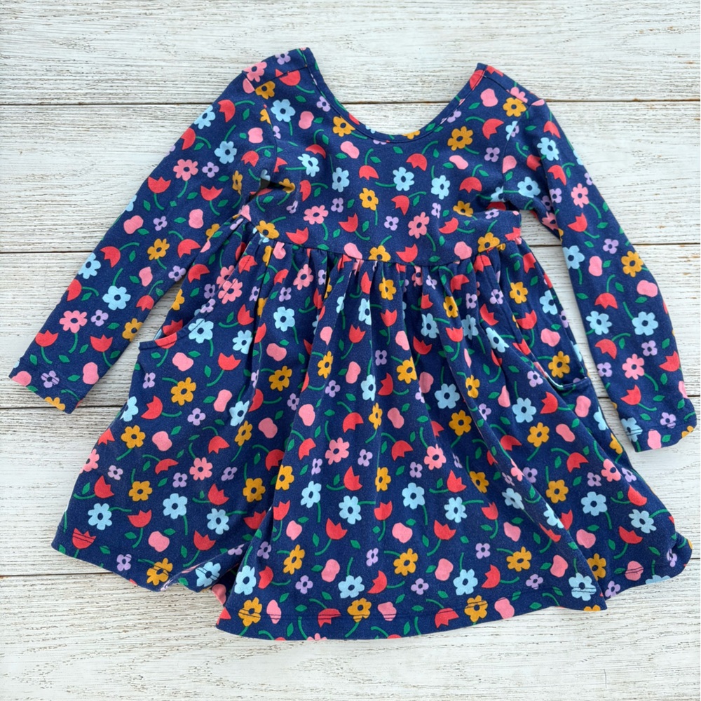 Hanna Andersson Navy Floral Dress 3T